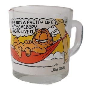 🍒 Vintage Garfield McDonalds Promotional Mug Glass Coffee Cup